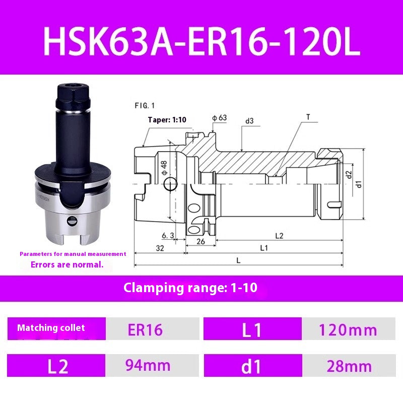 1084-HSK50A 63F 63A-ER32 25 20 16 Flexible Collet Toolholders ER Spring Collet Toolholders Shandong Denso Pricision Tools Co.,Ltd.